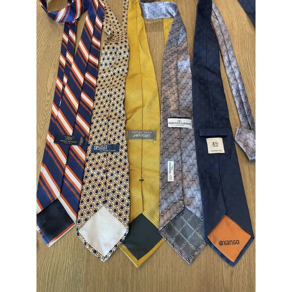Men’s Designer Silk Tie Lot Valentino Brooks Bros Polo AD 56 Lord Taylor - Picture 5 of 14